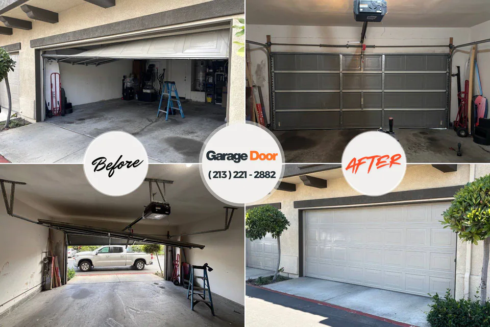 Before and after: garage door repair Butler, AL